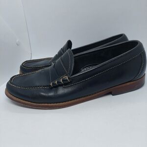 G.H. Bass Men's Black Leather Logan Weejuns Penny Loafers Size 10 D (70 10994)
